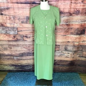 Sag Harbor Green Dress w Jacket